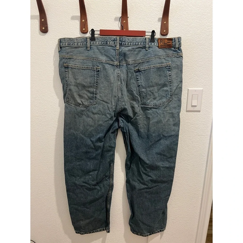 Vintage Polo Jeans Co. Jeans Mens 50x30 Loose Fit Straight Streetwear Denim Blue
